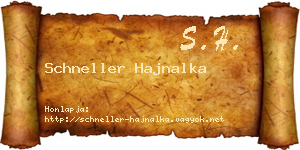 Schneller Hajnalka névjegykártya